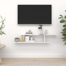 Étagère TV murale Blanc 125x18x23 cm