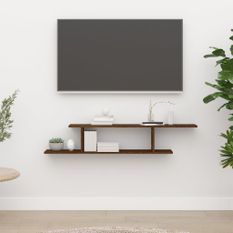 Étagère TV murale Chêne marron 125x18x23 cm Bois d'ingénierie