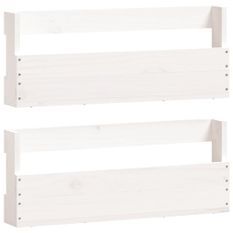 Étagères à chaussures murales 2 pcs Blanc 59x9x23 cm Pin massif