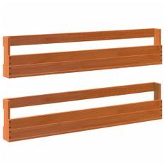 Étagères à chaussures murales 2 pcs marron 110x8,5x23,5 cm