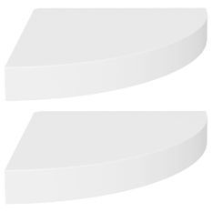 Étagères d'angle flottantes 2 pcs Blanc 25x25x3,8 cm MDF