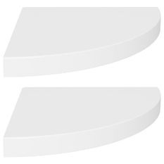 Étagères d'angle flottantes 2 pcs Blanc 35x35x3,8 cm MDF