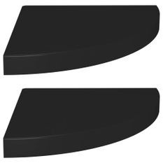 Étagères d'angle flottantes 2 pcs Noir 35x35x3,8 cm MDF