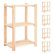 Étagères de rangement à 3 niveaux 5 pcs 60x38x90 cm Pin 150 kg