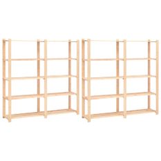 Étagères de rangement à 5 niveaux 2pcs 170x38x170 cm Pin 500 kg