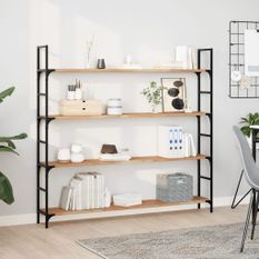Étagères flottantes 4 pcs 120x20x2 cm acacia massif à l'huile