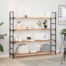 Étagères flottantes 4 pcs 120x30x2 cm acacia massif à l'huile