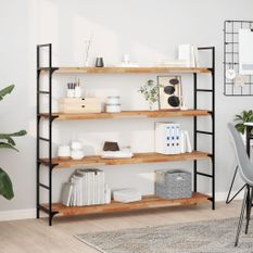 Étagères flottantes 4 pcs 120x30x4 cm acacia massif à l'huile