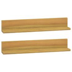 Étagères murales 2 pcs 60x10x10 cm Bois de teck massif