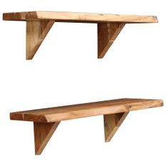 Étagères murales 2 pcs 60x20x16 cm Bois d'acacia massif