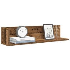 Étagères murales 2pcs vieux bois 75x16,5x16,5cm bois ingénierie