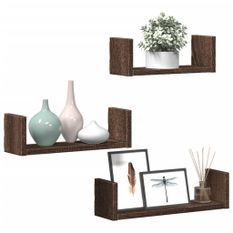 Étagères murales 3 pcs chêne marron bois d'ingénierie