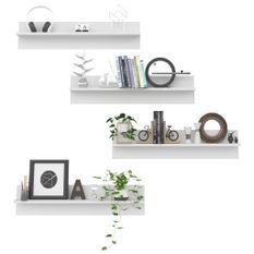 Étagères murales 4 pcs Blanc 80x11,5x18 cm