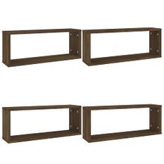 Étagères murales cube 4 pcs Chêne marron Bois d’ingénierie