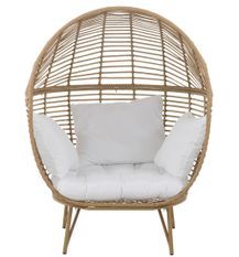 Fauteuil acier effet rotin naturel BINO - Un cocon design