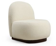 Fauteuil arrondi tissu à bouclettes blanc Mouelow
