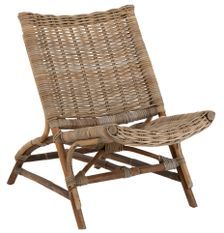 Fauteuil bois teck et rotin naturel Barry