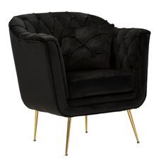 Fauteuil Budapest noir avec coussin design enveloppant