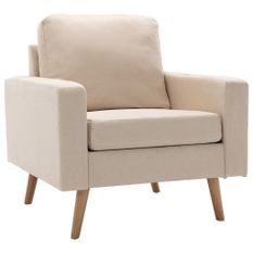 Fauteuil Crème Tissu Louva