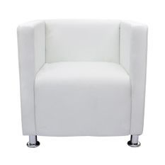 Fauteuil cube Blanc Similicuir