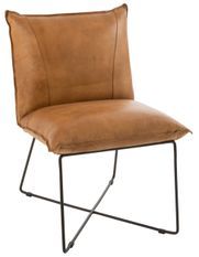 Fauteuil cuir camel Acia