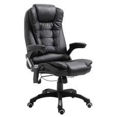 Fauteuil de bureau avec télécommande électrique simili cuir noir Grease
