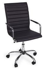 Fauteuil de bureau PERTH – Simili-cuir & base métal chromé