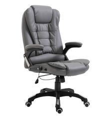 Fauteuil de bureau simili cuir gris Grease