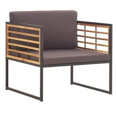 Fauteuil de jardin coussins gris et métal noir Naoni - Lot de 2