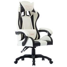 Fauteuil de jeux vidéo Blanc Similicuir 2