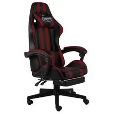 Fauteuil de jeux vidéo et repose-pied Noir/bordeaux Similicuir