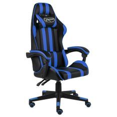 Fauteuil de jeux vidéo Noir et bleu Similicuir