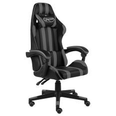 Fauteuil de jeux vidéo Noir et gris Similicuir