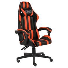 Fauteuil de jeux vidéo Noir et orange Similicuir