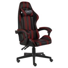 Fauteuil de jeux vidéo Noir et rouge bordeaux Similicuir