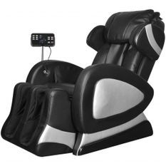 Fauteuil de massage avec écran Noir Similicuir