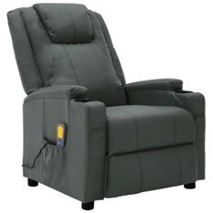 Fauteuil de massage inclinable Anthracite Similicuir
