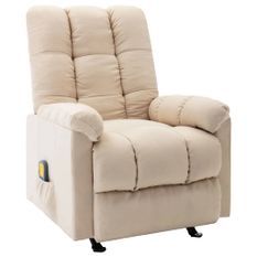 Fauteuil de massage inclinable Crème Tissu 9