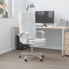 Fauteuil de massage inclinable de bureau Blanc Similicuir