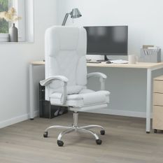 Fauteuil de massage inclinable de bureau Blanc Similicuir