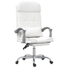 Fauteuil de massage inclinable de bureau Blanc Similicuir