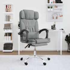 Fauteuil de massage inclinable de bureau Gris clair Tissu