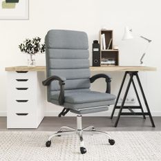 Fauteuil de massage inclinable de bureau Gris clair Tissu