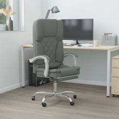 Fauteuil de massage inclinable de bureau Gris foncé Tissu