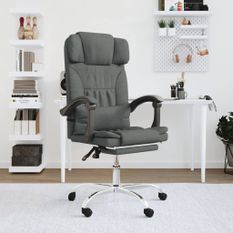 Fauteuil de massage inclinable de bureau Gris foncé Tissu