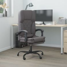 Fauteuil de massage inclinable de bureau Gris Similicuir