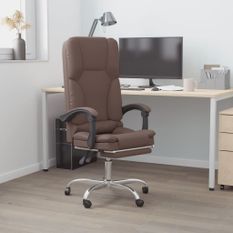 Fauteuil de massage inclinable de bureau Marron Similicuir