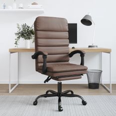 Fauteuil de massage inclinable de bureau Marron Similicuir