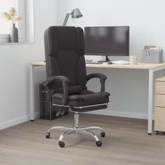 Fauteuil de massage inclinable de bureau Noir Similicuir