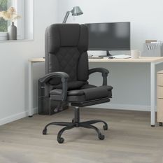 Fauteuil de massage inclinable de bureau Noir Similicuir